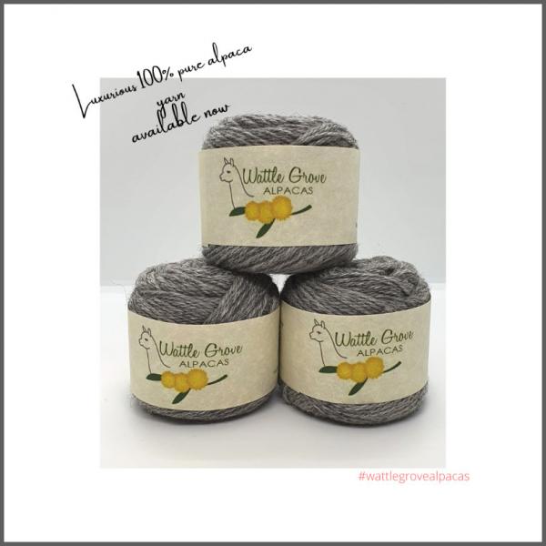 luxurious grey 100percent pure alpaca yarn